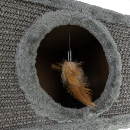 Purlov Kattenhuis met Krabpaal - 38 x 32 x 32 cm - Stabiel & Luxe