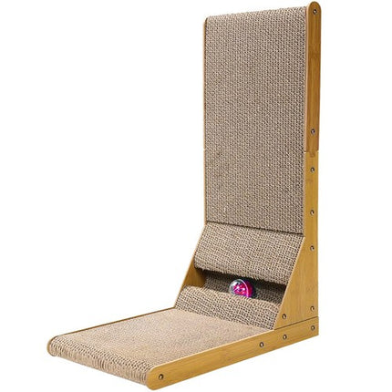 Purlov Hoek Kattenkrabpaal - 2-in-1 Krabmeubel met Speelbal - 60 x 40,5 cm