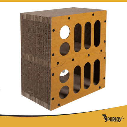 Purlov Krabpaal Kattenhuis - 2 Niveaus - 51,5 x 45,5 x 28 cm - HDF