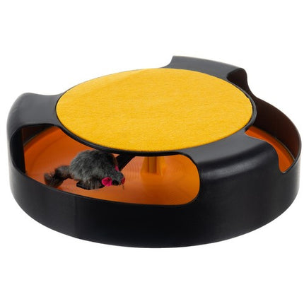 Purlov Kattenspeelgoed - Draaiend Wieltje met Muis en Krabmat - 25 cm