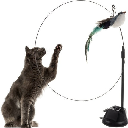 Purlov Kattenspeelgoed - Hengel met Zuignap en Vogel - 95 cm