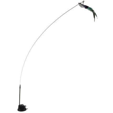 Purlov Kattenspeelgoed - Hengel met Zuignap en Vogel - 95 cm
