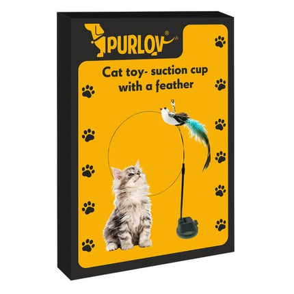 Purlov Kattenspeelgoed - Hengel met Zuignap en Vogel - 95 cm