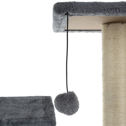 Purlov Kattenkrabpaal - 4 Niveaus - 71 cm - Grijs - Met Huisje