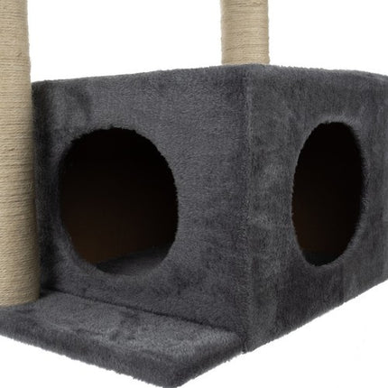 Purlov Kattenkrabpaal - 4 Niveaus - 71 cm - Grijs - Met Huisje