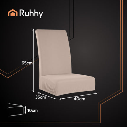 Ruhhy Stoelhoezen - Set van 6 - Beige - Universeel - Elastisch