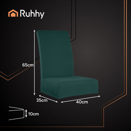 Ruhhy Stoelhoezen - Set van 6 - Flesgroen - Universeel - Elastisch