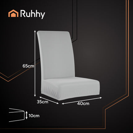 Ruhhy Stoelhoezen - Set van 6 - Lichtgrijs - Universeel - Elastisch