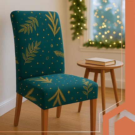 Ruhhy Kerst Stoelhoezen - 6 Stuks - Elastisch - Lichtgroen
