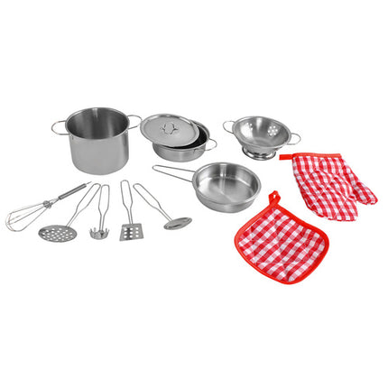 Iso Trade Metalen Kookset voor Kinderen - 13-delig - Inclusief Rugzak