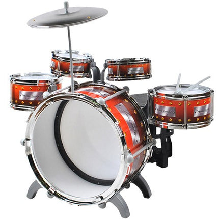 Kruzzel XL Kinder Drumstel - 5-delig - Inclusief Kruk en Bekken