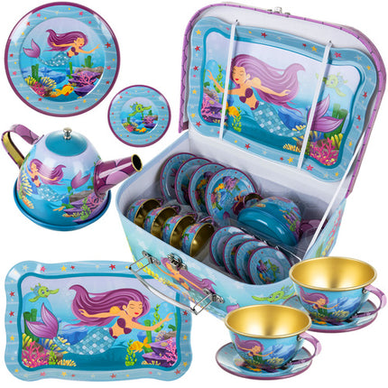Iso Trade Mermaid Theeservies - 9-Delig - Met Koffer