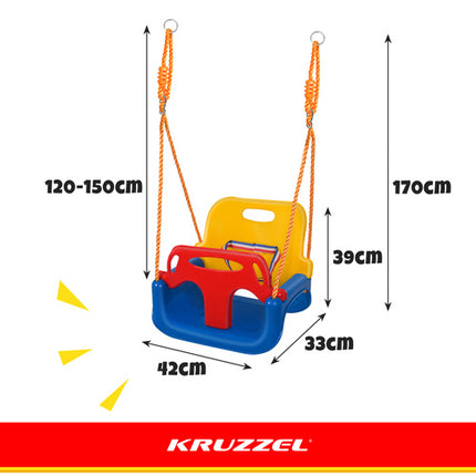 Kruzzel 3-in-1 Kinderschommel - Verstelbaar - Max. 30 kg - Blauw/Groen