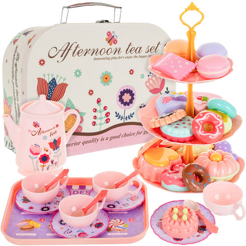 Iso Trade Kinder Theeset in Koffer - 40-Delig - Met Gebakjes