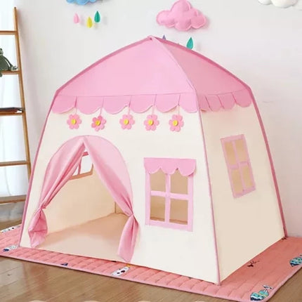 Kruzzel Kindertent Huisje - Roze - 126 x 130 x 90 cm - Inclusief Lichtjes