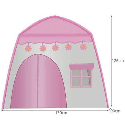 Kruzzel Kindertent Huisje - Roze - 126 x 130 x 90 cm - Inclusief Lichtjes
