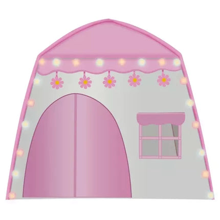 Kruzzel Kindertent Huisje - Roze - 126 x 130 x 90 cm - Inclusief Lichtjes
