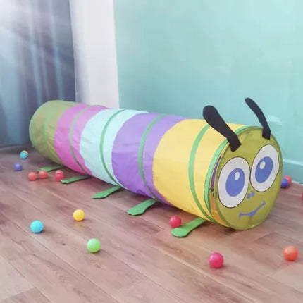 Kruzzel Kinderspeeltunnel Rups - 165 cm - Inclusief Opberghoes