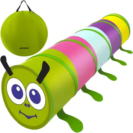 Kruzzel Kinderspeeltunnel Rups - 165 cm - Inclusief Opberghoes
