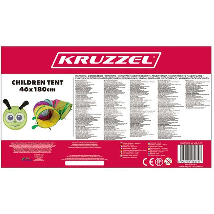 Kruzzel Kinderspeeltunnel Rups - 165 cm - Inclusief Opberghoes
