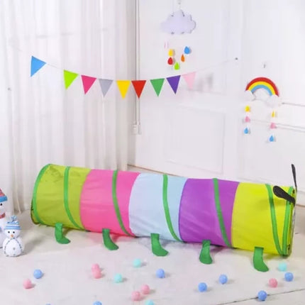 Kruzzel Kinderspeeltunnel Rups - 165 cm - Inclusief Opberghoes