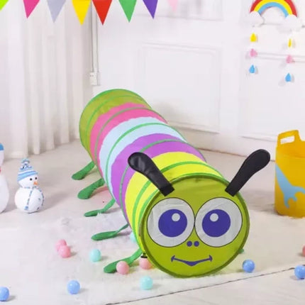Kruzzel Kinderspeeltunnel Rups - 165 cm - Inclusief Opberghoes