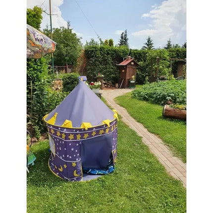Kruzzel Kindertent Kasteel - Blauw - 135 x 105 cm - Inclusief Opberghoes