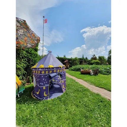 Kruzzel Kindertent Kasteel - Blauw - 135 x 105 cm - Inclusief Opberghoes