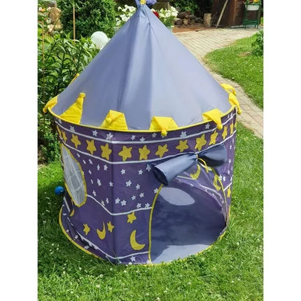Kruzzel Kindertent Kasteel - Blauw - 135 x 105 cm - Inclusief Opberghoes