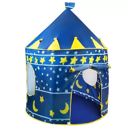 Kruzzel Kindertent Kasteel - Blauw - 135 x 105 cm - Inclusief Opberghoes