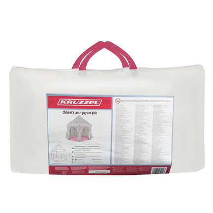 Kruzzel Kindertent - Grijs/Roze - Speeltent met Sterrenmotief