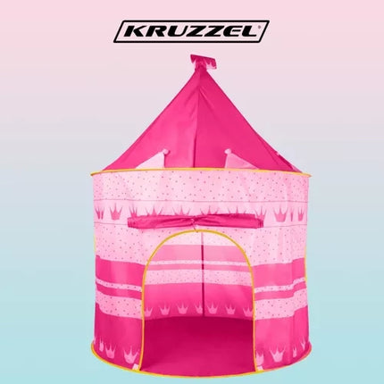 Kruzzel Kindertent Kasteel - Roze - 135 x 105 cm - Inclusief Opberghoes