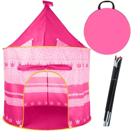 Kruzzel Kindertent Kasteel - Roze - 135 x 105 cm - Inclusief Opberghoes