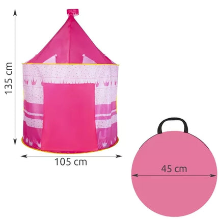 Kruzzel Kindertent Kasteel - Roze - 135 x 105 cm - Inclusief Opberghoes