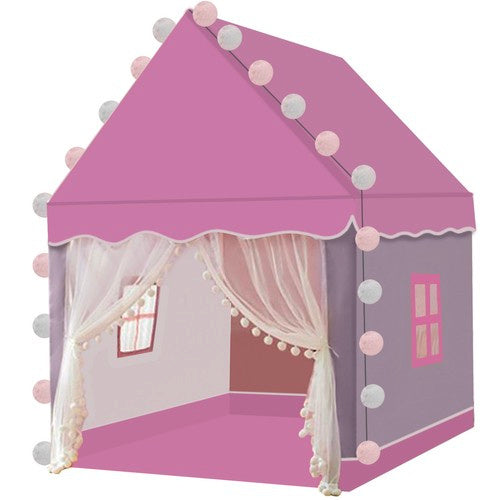 Kruzzel Kindertent Huisje - Roze - 130 x 100 x 120 cm - Inclusief Lichtjes