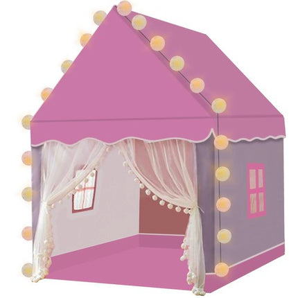 Kruzzel Kindertent Huisje - Roze - 130 x 100 x 120 cm - Inclusief Lichtjes