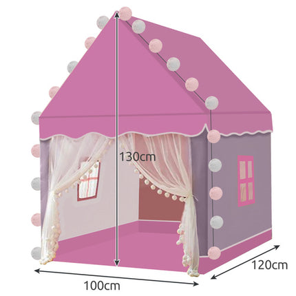 Kruzzel Kindertent Huisje - Roze - 130 x 100 x 120 cm - Inclusief Lichtjes