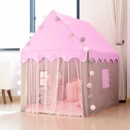Kruzzel Kindertent Huisje - Roze - 130 x 100 x 120 cm - Inclusief Lichtjes