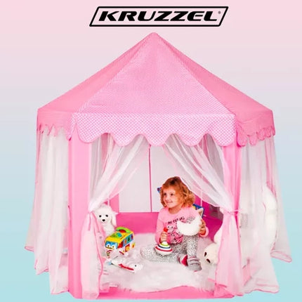 Kruzzel Kindertent Paleis - Roze - 135 x 140 cm - Speeltent voor Kinderen