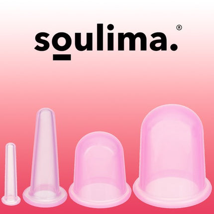 Soulima Chinese Siliconen Cupping Set - 4 Delig - Met Massager