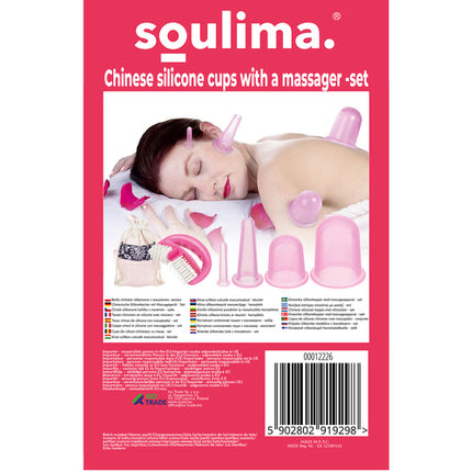 Soulima Chinese Siliconen Cupping Set - 4 Delig - Met Massager