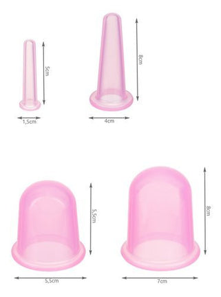 Soulima Chinese Siliconen Cupping Set - 4 Delig - Met Massager