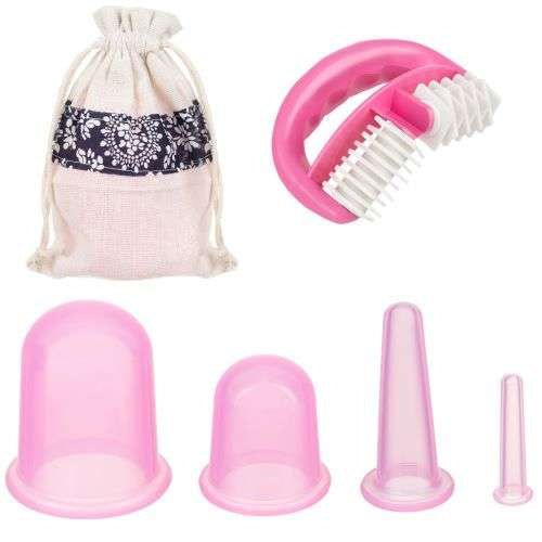 Soulima Chinese Siliconen Cupping Set - 4 Delig - Met Massager