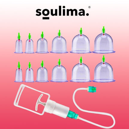 Soulima Vacuüm Cupping Set - 12 Delig - Met Pomp - Pijnverlichting