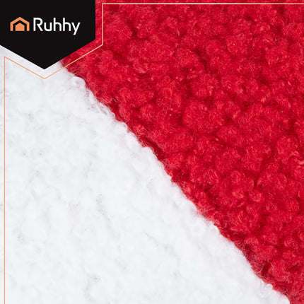 Ruhhy Kerstdecoratie - Candy Kussen - 30 x 15 cm - Zacht - Rood/Wit
