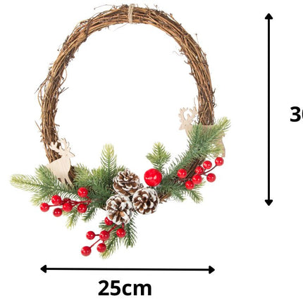 Kerstkrans met Denneboom - Ø 25 cm