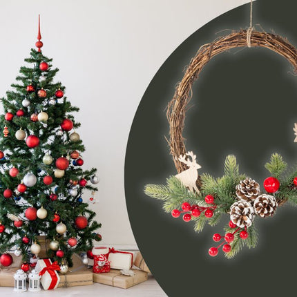 Kerstkrans met Denneboom - Ø 25 cm