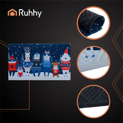 Ruhhy Kerstdeurmat - 75 x 45 cm - Feestelijke Entree - Antislip