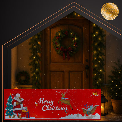 Ruhhy Kerstloper - 160 x 50 cm - Antislip - Rood - Merry Christmas
