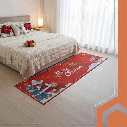 Ruhhy Kerstloper - 160 x 50 cm - Antislip - Rood - Merry Christmas